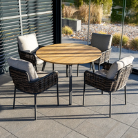 Zestaw ogrodowy SIMI ⌀120cm eukaliptus + 4x krzesło ELA II 1890 OUTLET