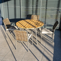 Zestaw ogrodowy SIMI ⌀120cm eukaliptus + 4x krzesło ELA III 1892 OUTLET