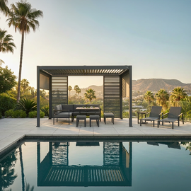 Elektryczna pergola tarasowa PRIME ECO z oświetleniem LED 3x4m