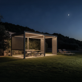 Elektryczna pergola tarasowa PRIME ECO z oświetleniem LED 3x6m