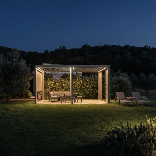 Elektryczna pergola tarasowa PRIME ECO z oświetleniem LED 3x6m