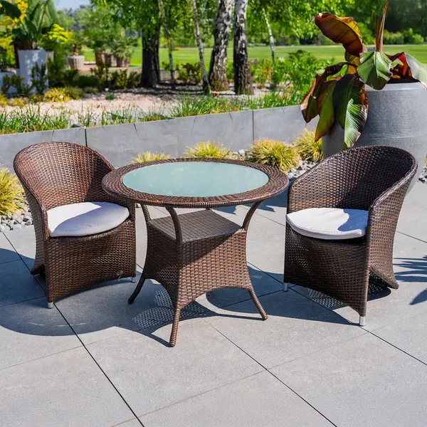 Meble ogrodowe FILIP z fotelami DOLCE VITA modern brąz 1731 OUTLET