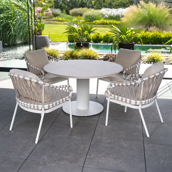 Meble ogrodowe TUBE Ø120cm biały 1792 OUTLET 