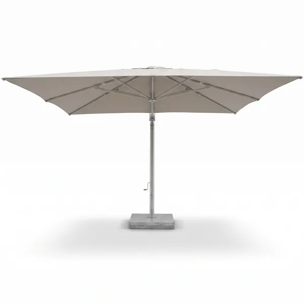 Parasol MONACO 3,5x3,5m szary + baza 128kg szara 1456 OUTLET (1)