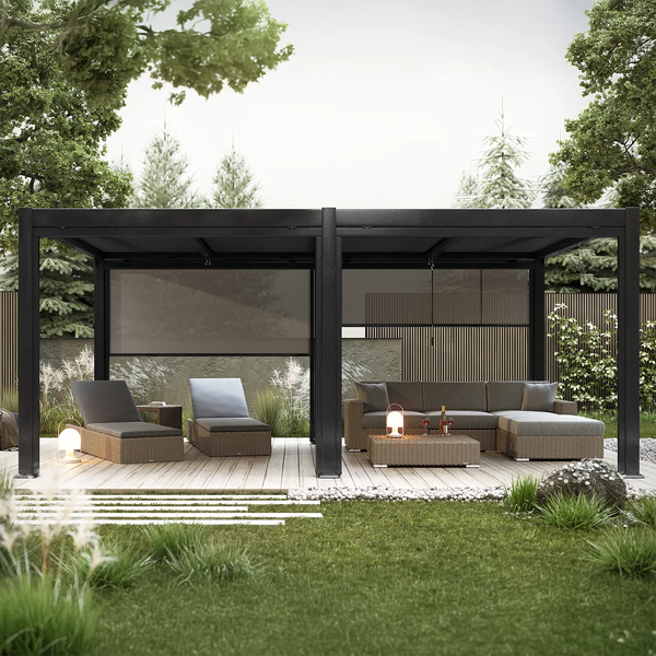 Pergola PERARA 530x360cm antracyt + 1 roleta boczna 265cm 1784 OUTLET