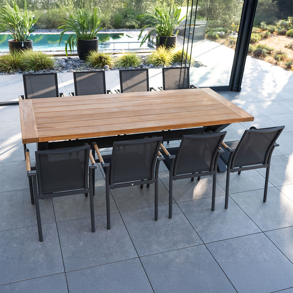 Stół ogrodowy BILBAO + 8 SOLLER antracyt 1852 OUTLET