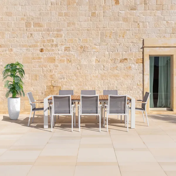 Zestaw jadalniany RIALTO 265-332 + 8x SOLLER TEAK antracyt 1966 OUTLET (1)