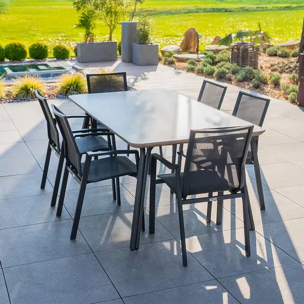 Zestaw jadalniany SIMI 180cm stone + 6x LEON antracyt 1623 OUTLET