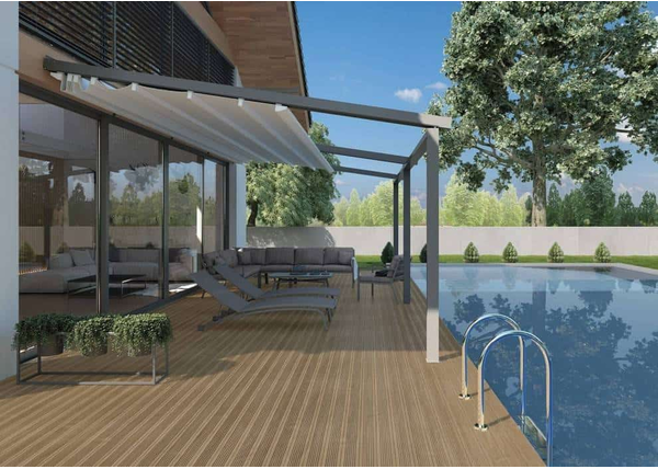 Pergola ze zwijanym dachem z materiału – innowacje w Twoim ogrodzie