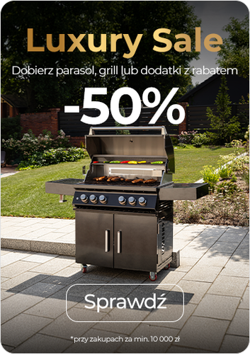 Dobierz parasol, grill lub dodatki z rabatem -50%
