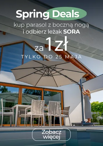 Leżak SORA za 1 zł przy zakupie parasola z nogą boczną!