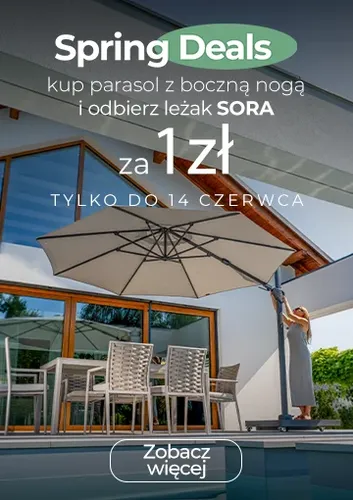 Leżak SORA za 1 zł przy zakupie parasola z nogą boczną!
