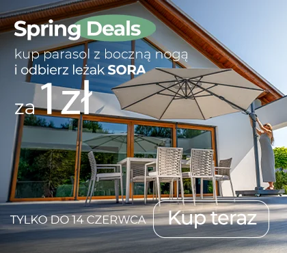Leżak SORA za 1 zł przy zakupie parasola z nogą boczną!