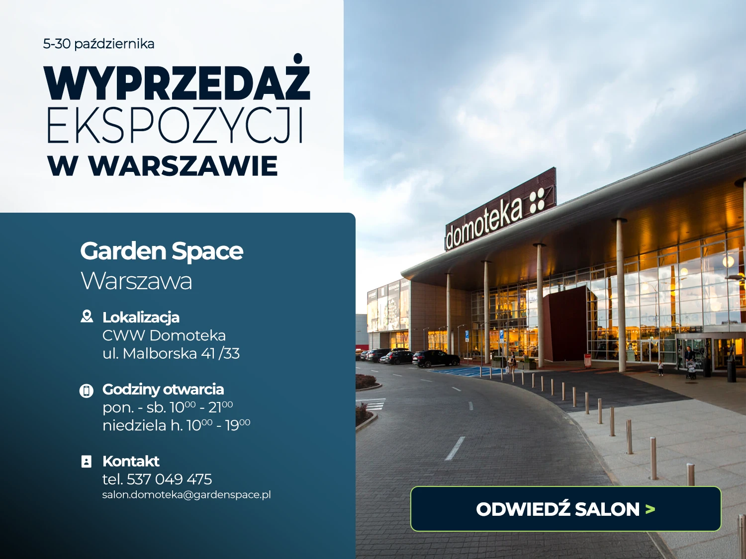 Garden Space Warszawa Domoteka - zobacz lokalizację salonu