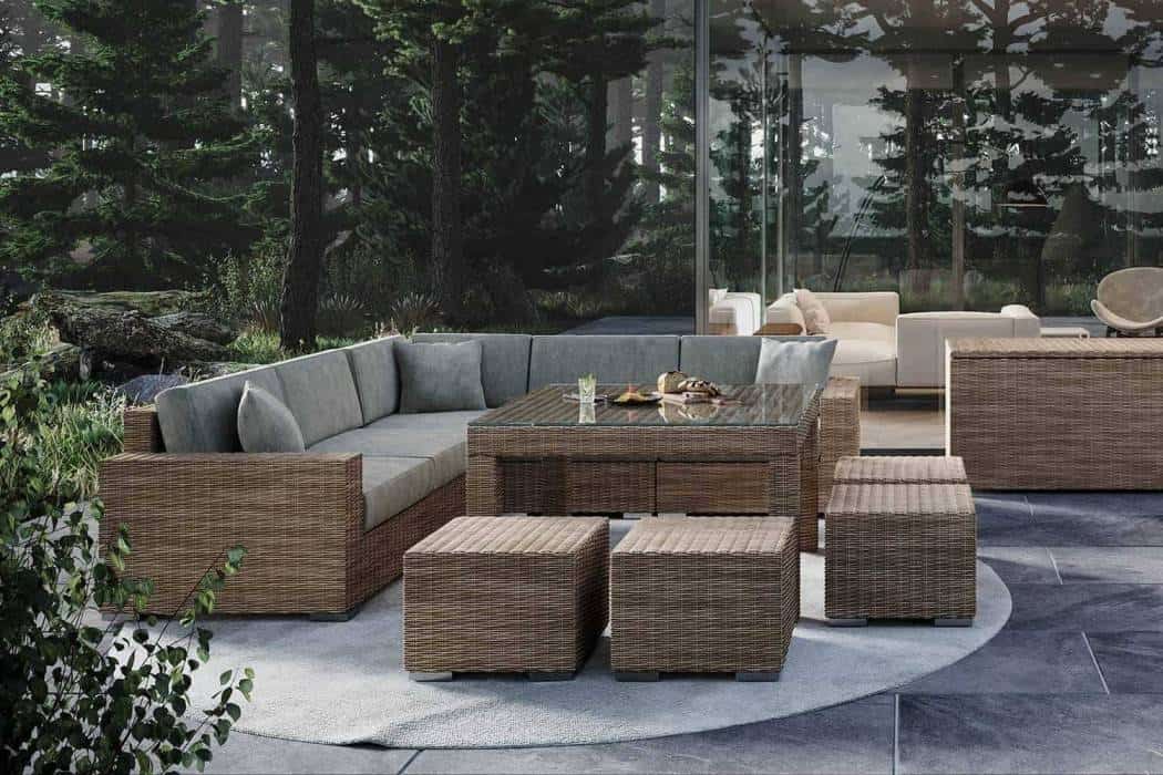 Sofa narożna ogrodowa – technorattan czy aluminium?