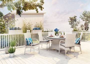 zestaw mebli balkonowych: Meble ogrodowe RONDO ø130 royal białe