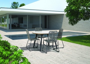 zestaw stół krzesła: Zestaw ogrodowy SIMI ⌀120cm I