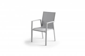 metalowe meble ogrodowe: Krzesło ogrodowe LEON jasnoszare
