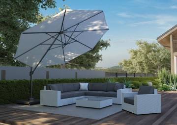 Parasol ogrodowy CHALLENGER T2 Ø 3,5 m white 7138A 567