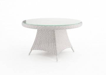 stoły taras: Stół ogrodowy RONDO 130cm royal biały