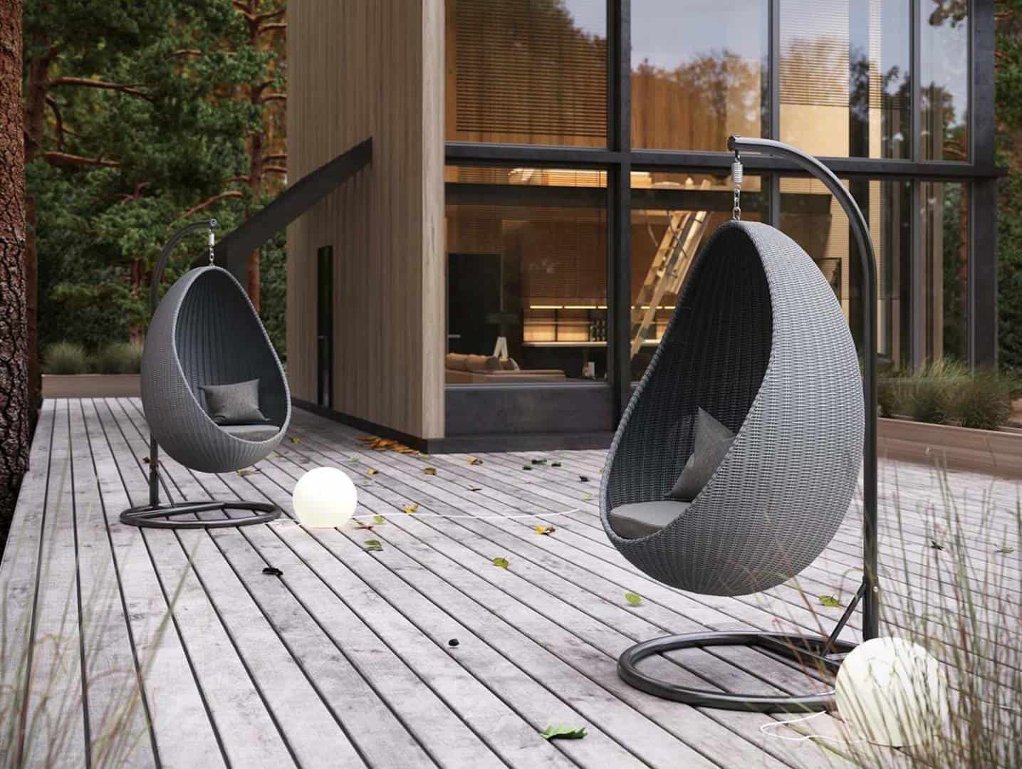 wiszący fotel ogrodowy z poduszką Kokon