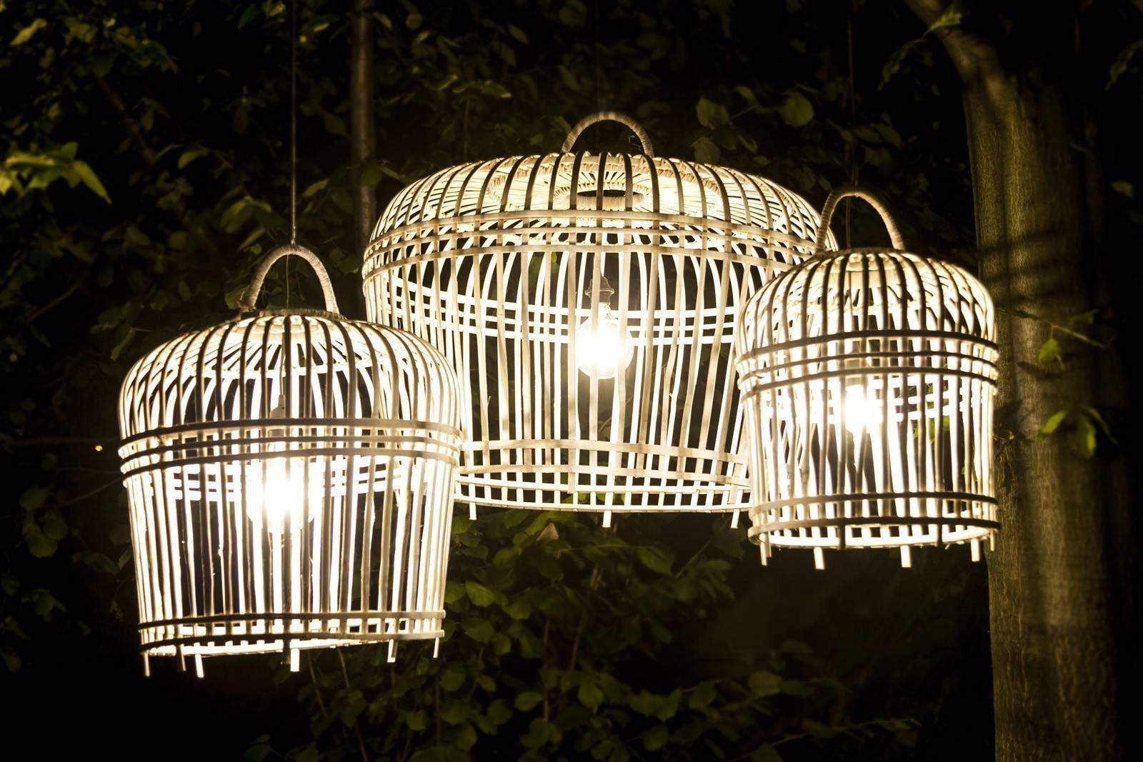 nowoczesne oświetlenie ogrodu - lampa bambusowa Toulouse