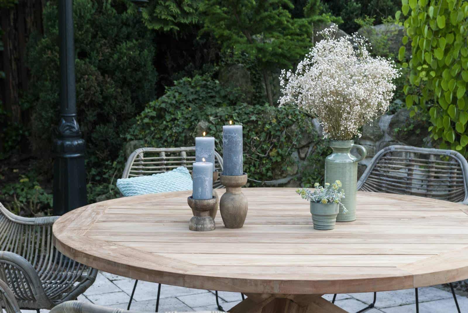 Stół ogrodowy teak BORDEAUX ⌀150cm