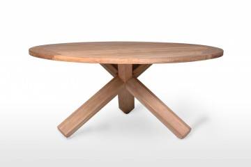 drewniane stoły na taras: Stół ogrodowy teak BORDEAUX ⌀150cm