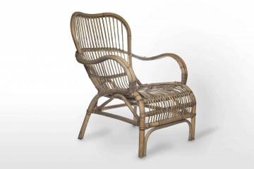 designerskie meble do ogrodu: Fotel rattanowy CANNES naturalny