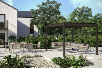 nowoczesne pergole ogrodowe: Zadaszenie tarasowe PERARA 300x400cm antracyt