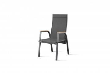 designerskie meble ogrodowe: Krzesło ogrodowe ALICANTE teak antracyt