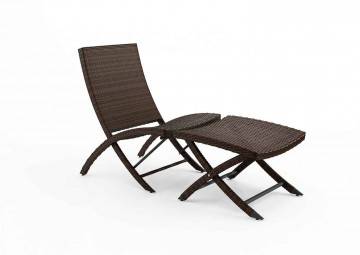 Krzesło ogrodowe PORTO z podnóżkiem modern brown 398
