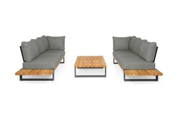 eleganckie meble ogrodowe: Zestaw sof na taras NARDO III antracyt
