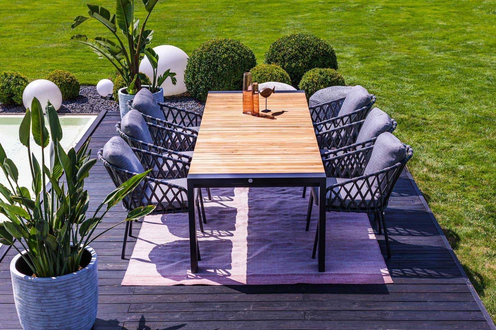 Stół ogrodowy rozkładany RIALTO 217 cm antracyt