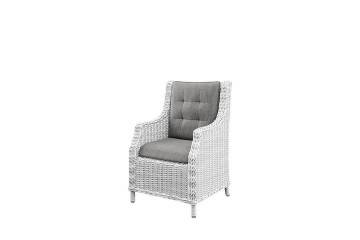 designerskie meble tarasowe: Fotel do ogrodu SIENA royal biały
