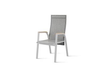 meble ogrodowe luksusowe: Krzesło ogrodowe ALICANTE teak szare