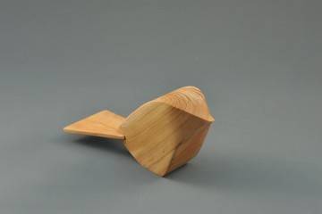 drewno ozdoby: Figurka drewniana - Wróbelek III