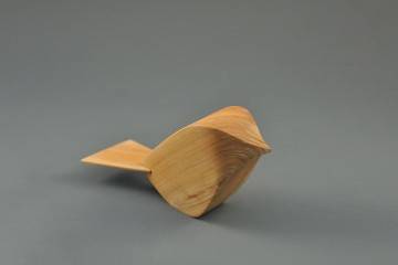 drewno ozdoby: Figurka drewniana - Wróbelek IV
