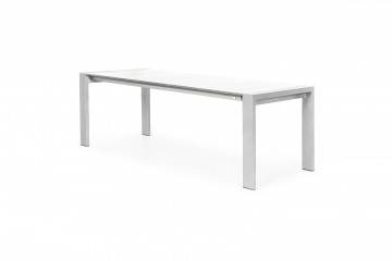 stół do ogrodu rozkładany: Stół ogrodowy rozkładany aluminiowy RIALTO 163 cm biały