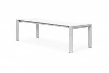 rozkładany stół ogród: Stół ogrodowy rozkładany aluminiowy RIALTO 217 cm biały