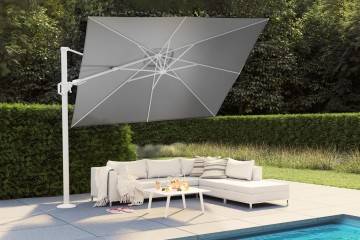 parasole ogrodowe nieprzemakalne: Parasol ogrodowy ​​​​​​Challenger T² Premium 3m x 3m Biały
