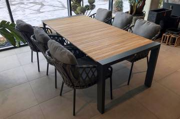 Zestaw ogrodowy RIALTO 265cm teak + NAPPA antracyt 1088