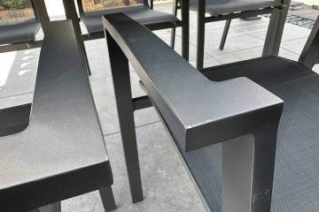 Stół ogrodowy RIALTO 217cm ALU antracyt + 6x krzesło LEON antracyt 1280
