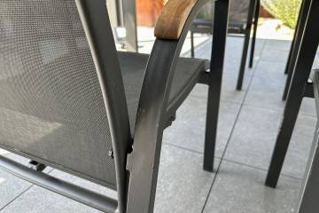 Stół ogrodowy RIALTO 217cm TEAK antracyt + 4x krzesło ALICANTE antracyt teak + 2x ALICANTE antracyt 1281