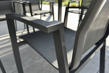 Stół ogrodowy RIALTO 163cm ALU antracyt + 6x krzesło LEON antracyt 1282