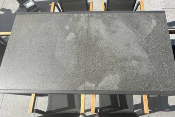 Stół TOLEDO antracyt + 6x krzesło LEON teak antracyt 1355