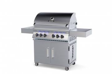 Grill ogrodowy gazowy STROMBOLI PRO 4-palnikowy srebrny