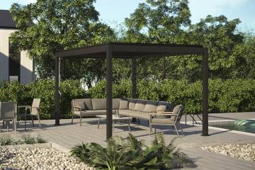 Zadaszenie tarasu: Pergola PERARA 400x300 Antracyt + 1 roleta boczna 300cm 1561 OUTLET